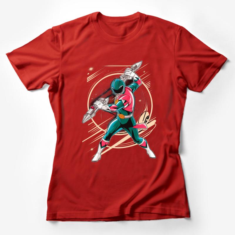 Retro Superhero Ranger T-Shirt, Vintage Comic Book Style Tee, Unisex Graphic Shirt for Fans Female T-Shirt