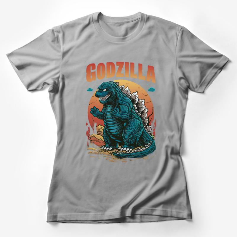 Vintage Godzilla Graphic T-Shirt, Retro Monster Movie Fan Tee, Cool Pop Culture Apparel, Unisex Shirt Design Female T-Shirt