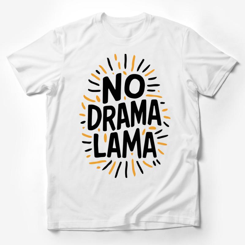 No Drama Llama Fun Quote T-Shirt, Casual Graphic Tee, Unisex Shirt for Her/Him Male T-Shirt