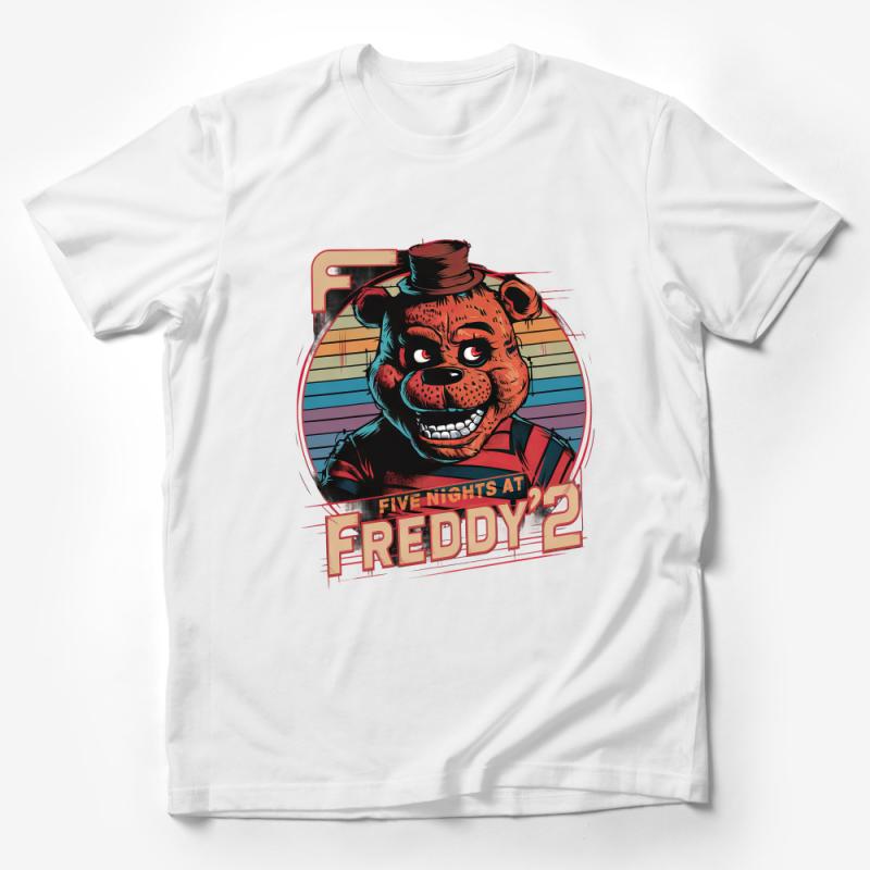 Five Nights at Freddy's 2 Inspired T-Shirt, Retro Gaming Graphic Tee, Horror Game Fan Apparel Male T-Shirt