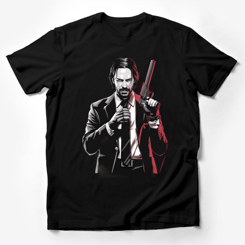 Stylish Action Hero Graphic T-Shirt, Cool Film Character Tee, Men's Pop Culture Fashion, Bold Statement Shirt, Unique Fan Apparel Male T-Shirt