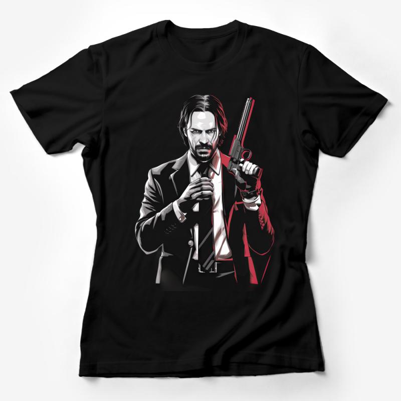 Stylish Action Hero Graphic T-Shirt, Cool Film Character Tee, Men's Pop Culture Fashion, Bold Statement Shirt, Unique Fan Apparel Female T-Shirt