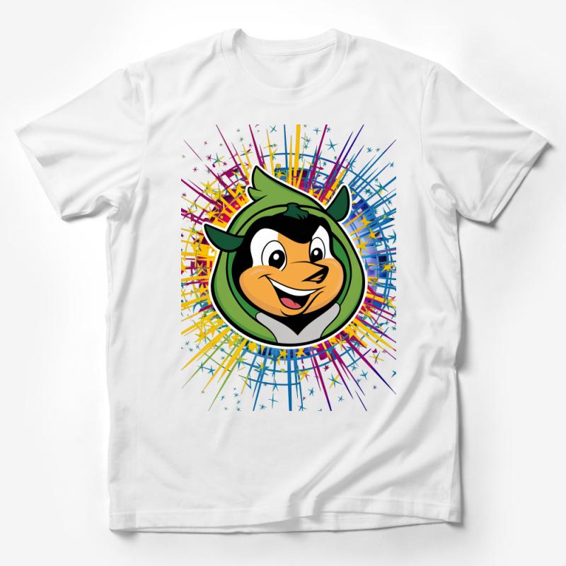 Colorful Cartoon Character T-Shirt, Vibrant Kids Graphic Tee, Fun Animal Print Unisex Shirt, Casual Wear Male T-Shirt