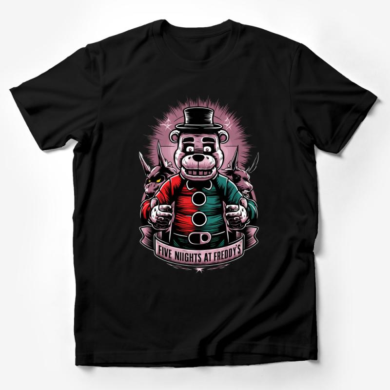 Five Nights at Freddy's Inspired T-Shirt, Horror Game Fan Apparel, Unique Gamer Gift Tee Male T-Shirt