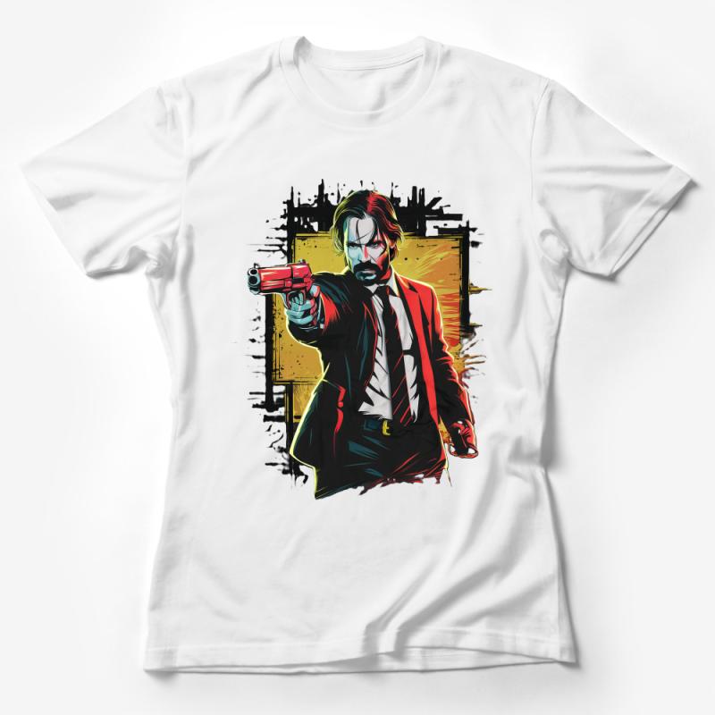 Action Hero Inspired Graphic Tee, Vibrant Colorful Artwork, Unisex T-Shirt Design Female T-Shirt