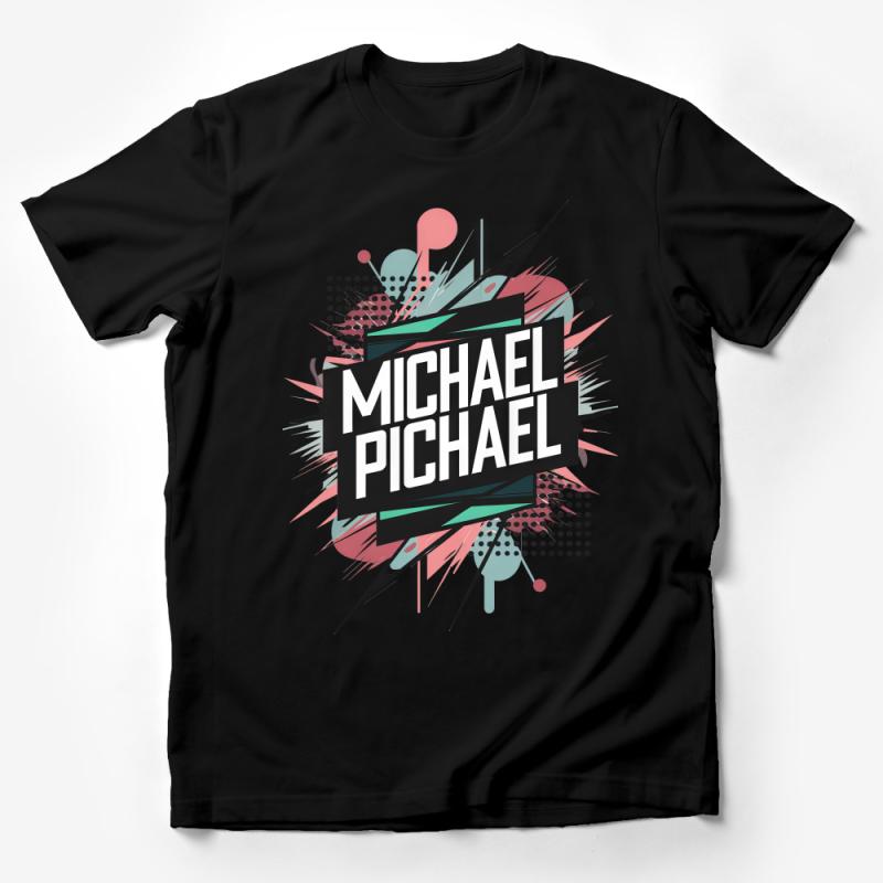 Michael Abstract Art Splash Graphic Tee, Colorful Bold Statement Unisex T-Shirt Male T-Shirt