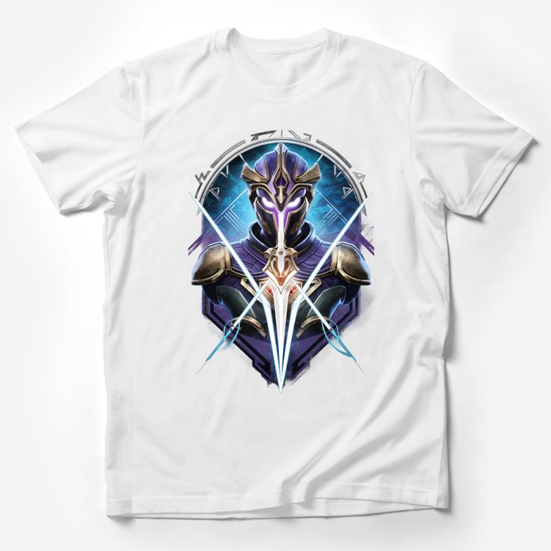 Fantasy Warrior T-Shirt, Mystical Knight Armor Graphic Tee, Unisex Adult Gaming Shirt, Epic Battle Art Clothing, Gift for Gamers Male T-Shirt