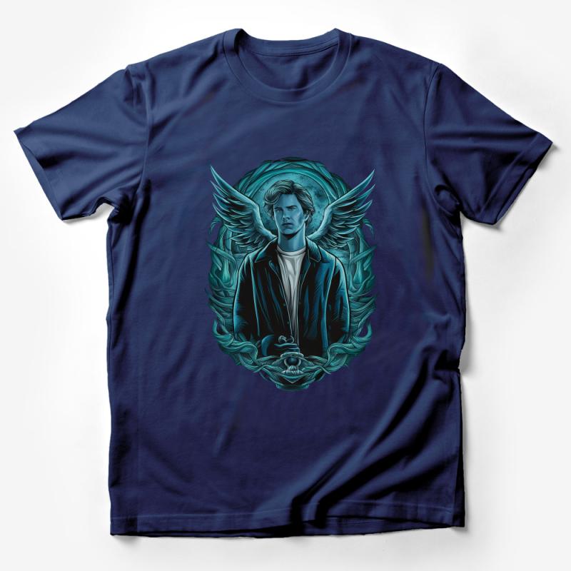 Angelic Art Graphic Tee, Celestial Being Design, Unique Winged Illustration, Unisex T-Shirt Male T-Shirt