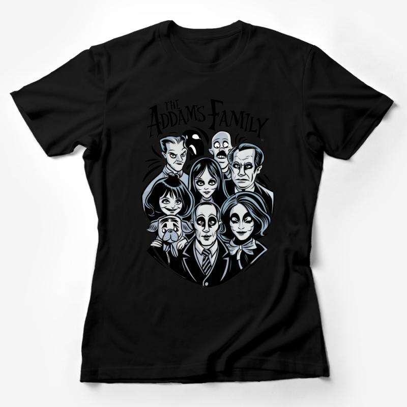 Addams Family Inspired T-Shirt, Vintage Cartoon Character Tee, Unisex Graphic Shirt, Goth Style Top Female T-Shirt