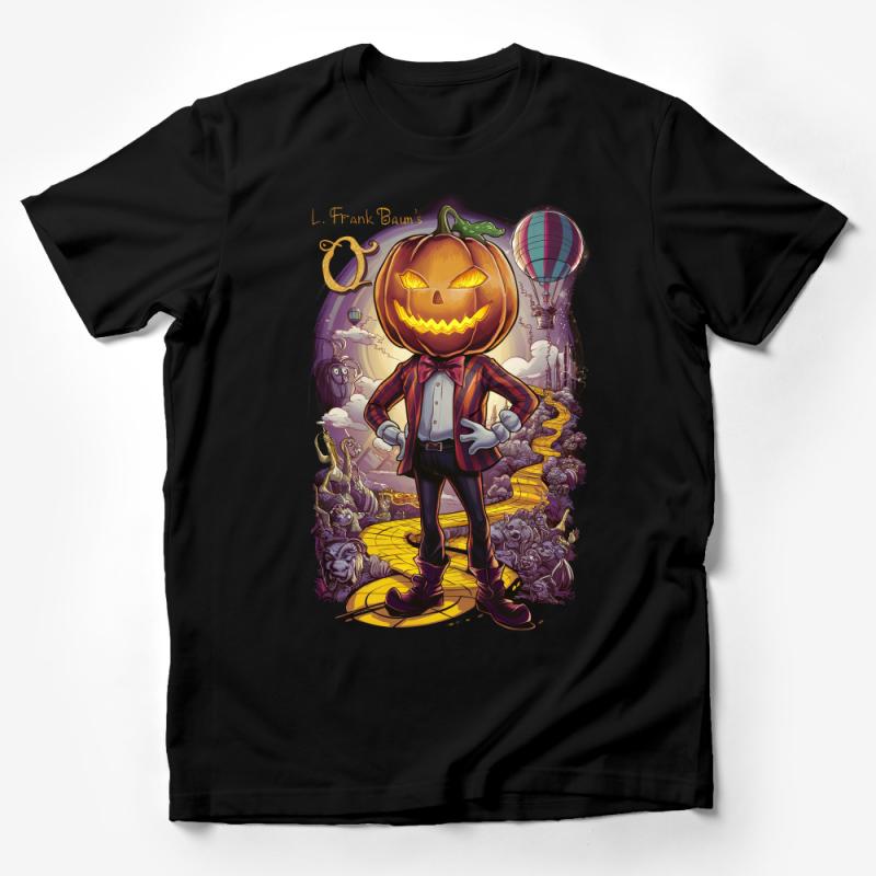 Pumpkin Head Character T-Shirt, Halloween Themed Shirt, L. Frank Baum, Fantasy Graphic Tee, Unique Unisex Apparel, Gift Idea Male T-Shirt