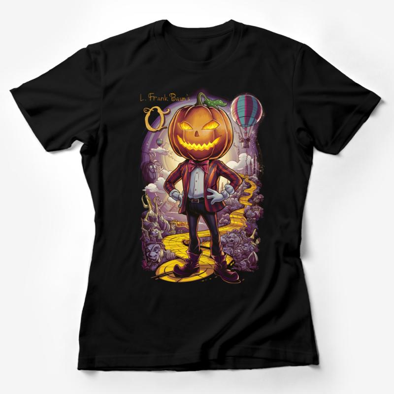 Pumpkin Head Character T-Shirt, Halloween Themed Shirt, L. Frank Baum, Fantasy Graphic Tee, Unique Unisex Apparel, Gift Idea Female T-Shirt