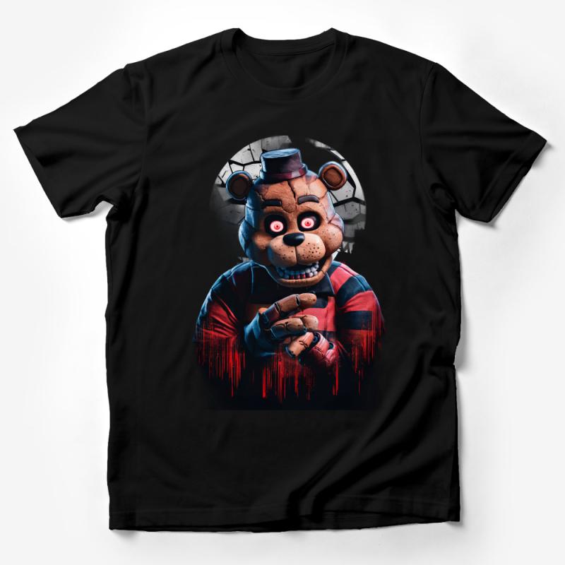 Unique Horror Bear Graphic Tee, Scary Animatronic Character Shirt, Unisex Adult Game Inspired T-Shirt, Gift for Gamers Male T-Shirt