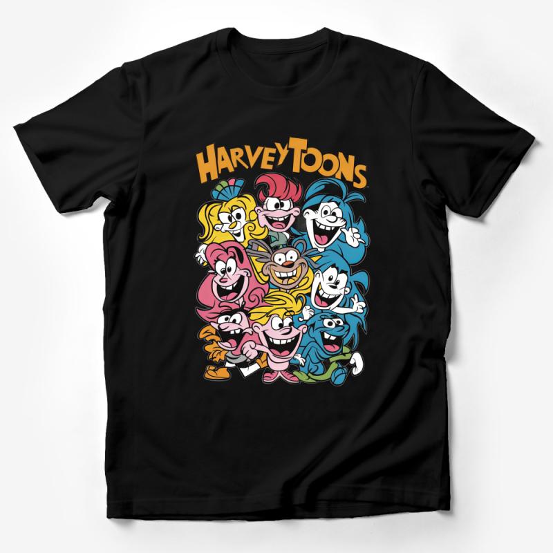 Retro HarveyToons Cartoon Characters Group T-Shirt, Classic Animated Nostalgia Tee Male T-Shirt