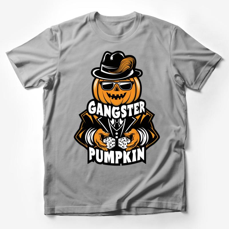 Halloween Pumpkin Gangster T-Shirt, Funny Jack O'Lantern Dice Tee, Autumn Festival Hip Hop Style Shirt, Cool October Clothing Male T-Shirt