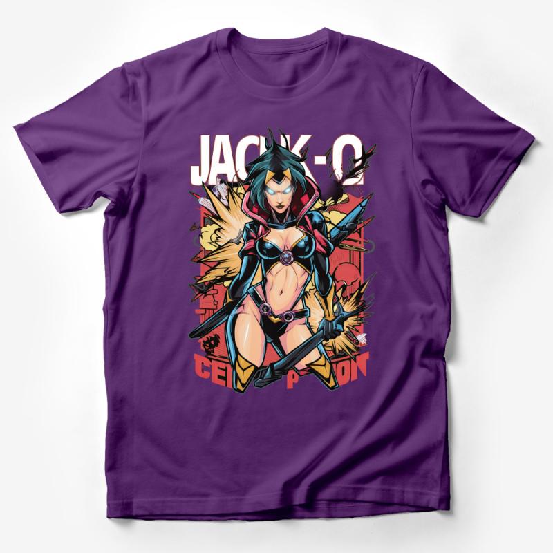 Anime Inspired Graphic T-Shirt, Bold Comic Book Art Tee, Vibrant Character Design Shirt, Unique Manga Style Casual Wear Male T-Shirt