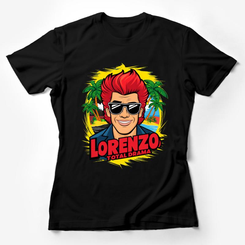 Tropical Lorenzo Total Drama Inspired T-Shirt, Men's Graphic Tee, Palm Tree Sunset, Casual Streetwear, Summer Fashion Top, Cool Beach Wear Female T-Shirt