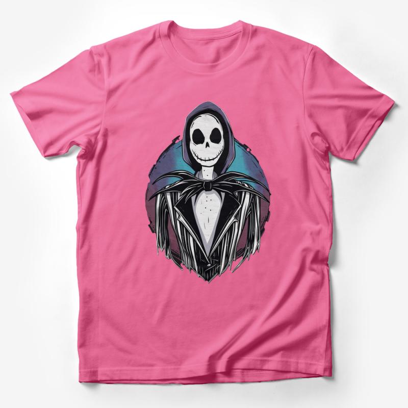 Unique Skeleton Character Art T-Shirt, Cool Gothic Style Graphic Tee Male T-Shirt