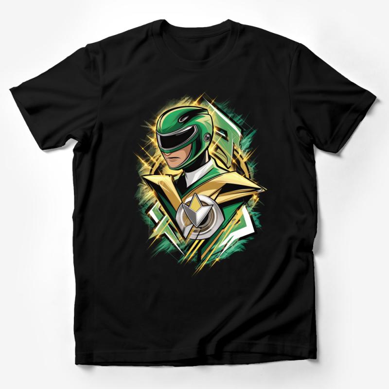 Vintage-Inspired Green Power Ranger Graphic Tee, Retro Superhero Shirt Design, Unisex T-Shirt Male T-Shirt