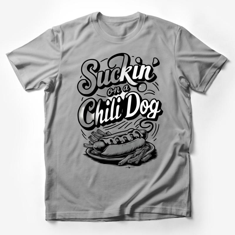 Funny Chili Dog T-Shirt, Suckin' on a Chili Dog Graphic Tee, Casual Streetwear, Unisex Shirt, Foodie Gift, Slang Top, Retro Style Shirt Male T-Shirt