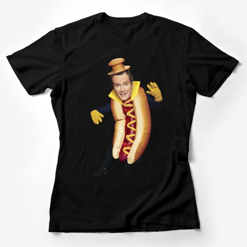 Funny Hot Dog Costume T-Shirt, Novelty Food Outfit Tee, Unisex Party Shirt Female T-Shirt