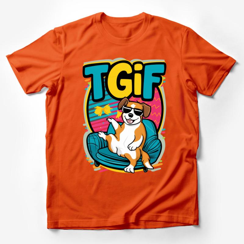 Funny Dog TGIF T-Shirt, Casual Friday Dog Lover Tee, Cool Canine Relax Graphic Shirt, Pet Humor Clothing, Unisex Weekend Wear Male T-Shirt