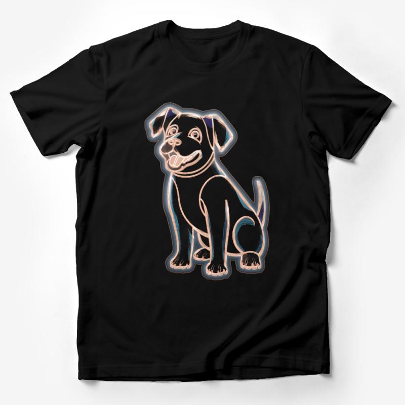 Cute Dog Graphic Tee, Unisex T-Shirt with Fun Puppy Illustration, Casual Canine Lover Apparel Male T-Shirt