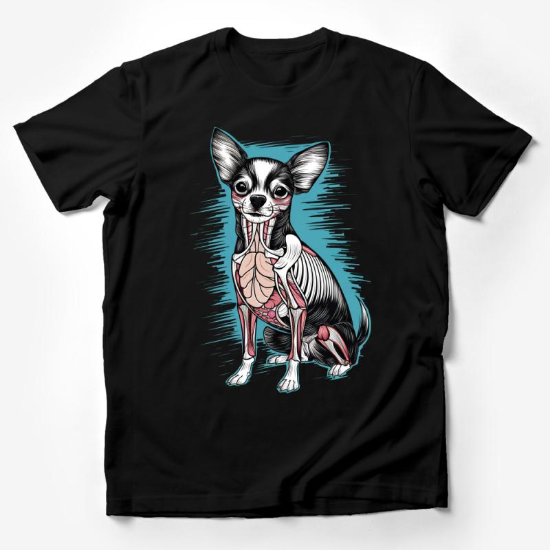 Anatomical Chihuahua T-Shirt, Vet Tech Dog Lover Tee, Canine Anatomy Educational Graphic Shirt, Pet Owner Gift, Unisex Tee Male T-Shirt