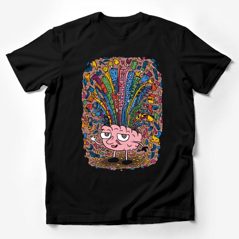 Colorful Abstract Brain Art Tee, Creative Neurodiversity T-Shirt, Unique Mindful Fashion, Gift for Thinkers Male T-Shirt