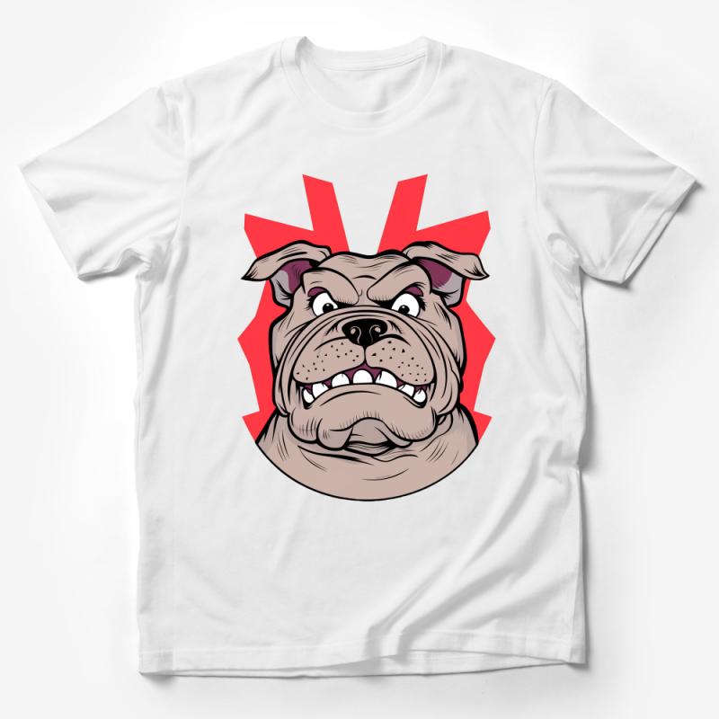 Angry Bulldog Graphic T-Shirt, Cartoon Dog Lover Tee, Unisex Casual Shirt, Bold Canine Design, Streetwear Style Top Male T-Shirt