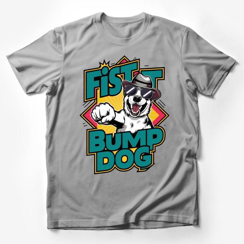 Cool Dog T-Shirt, Fist Bump Dog with Sunglasses, Hipster Canine Tee, Cartoon Animal Shirt, Unisex Graphic Tee, Summer Casual Wear Male T-Shirt