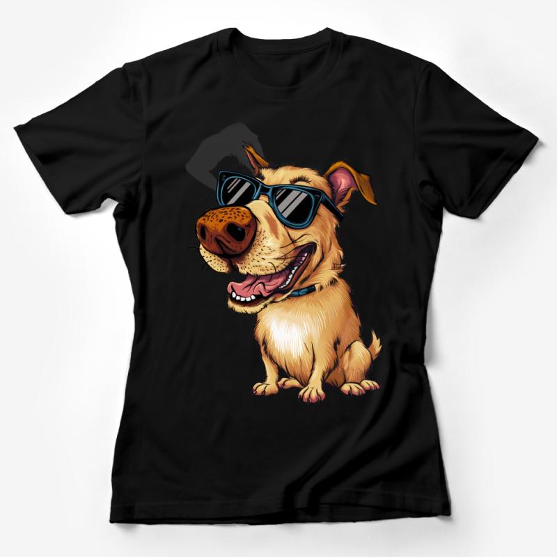 Cool Dog with Sunglasses Graphic Tee, Unisex Casual T-Shirt, Hipster Puppy Shirt, Animal Lover Gift, Pet Illustration Top, Summer Wear Female T-Shirt