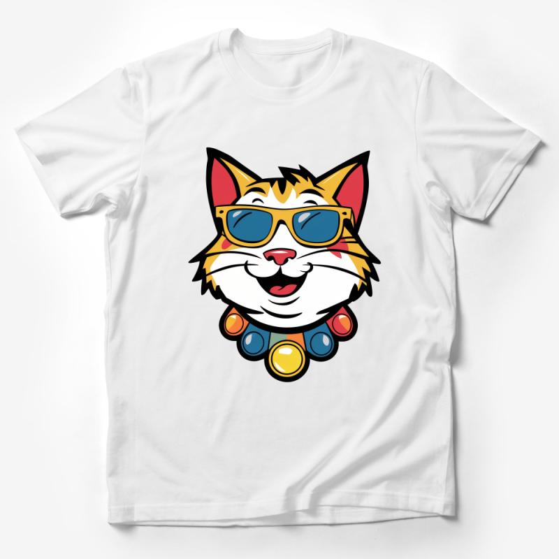 Funky Cool Cat T-Shirt With Sunglasses, Casual Hipster Tee, Unisex Fashion Top, Cat Lover Gift, Unique Graphic Shirt, Urban Style Wear Male T-Shirt