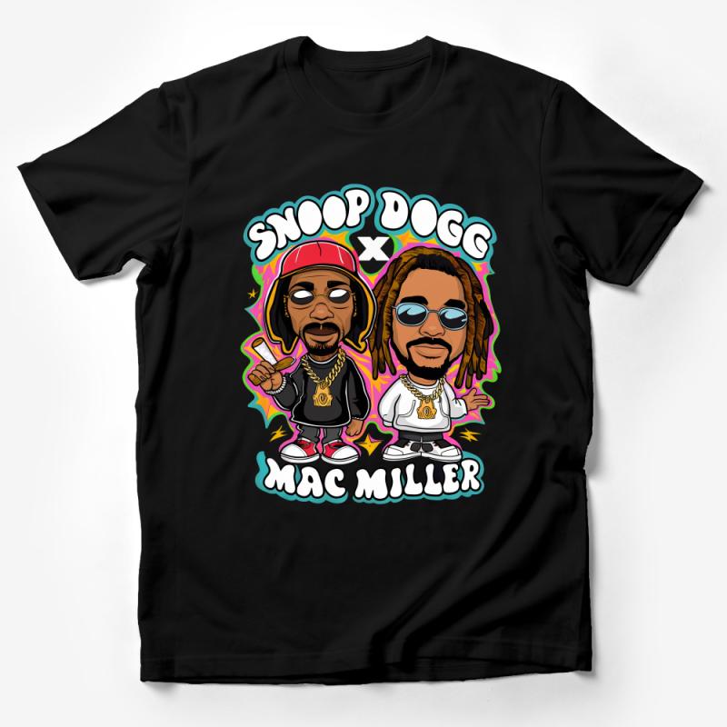 Hip Hop Legends Graphic Tee, Snoop Dogg and Mac Miller T-Shirt, Urban Music Fan Apparel, Unisex Clothing Male T-Shirt