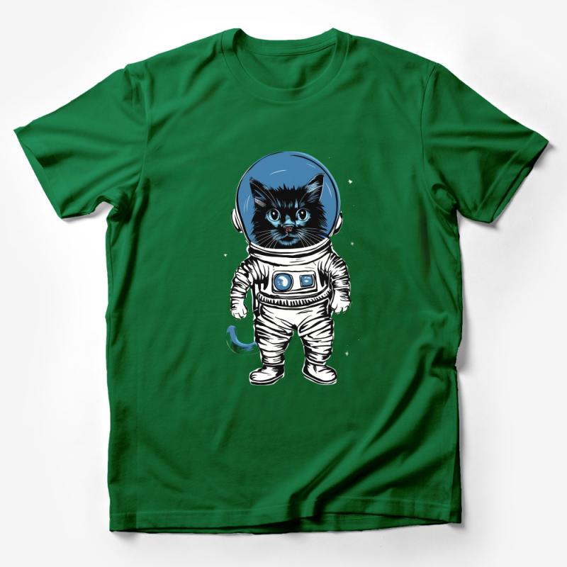 Cat Astronaut T-Shirt, Cute Space Kitty Tee, Funny Feline Cosmonaut, Unisex Graphic Shirt for Cat Lovers Male T-Shirt