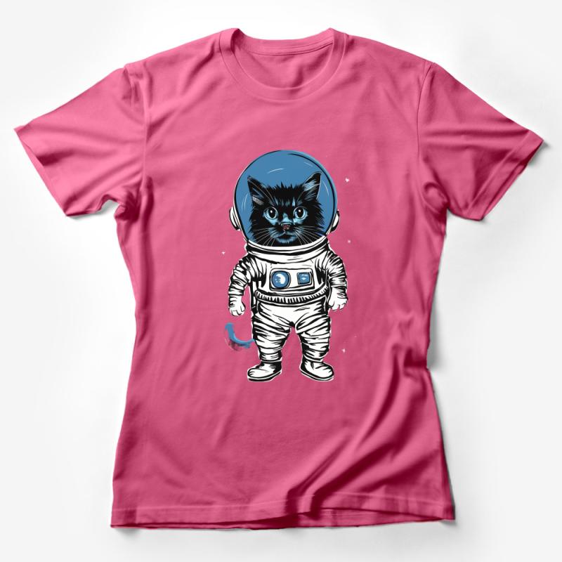 Cat Astronaut T-Shirt, Cute Space Kitty Tee, Funny Feline Cosmonaut, Unisex Graphic Shirt for Cat Lovers Female T-Shirt