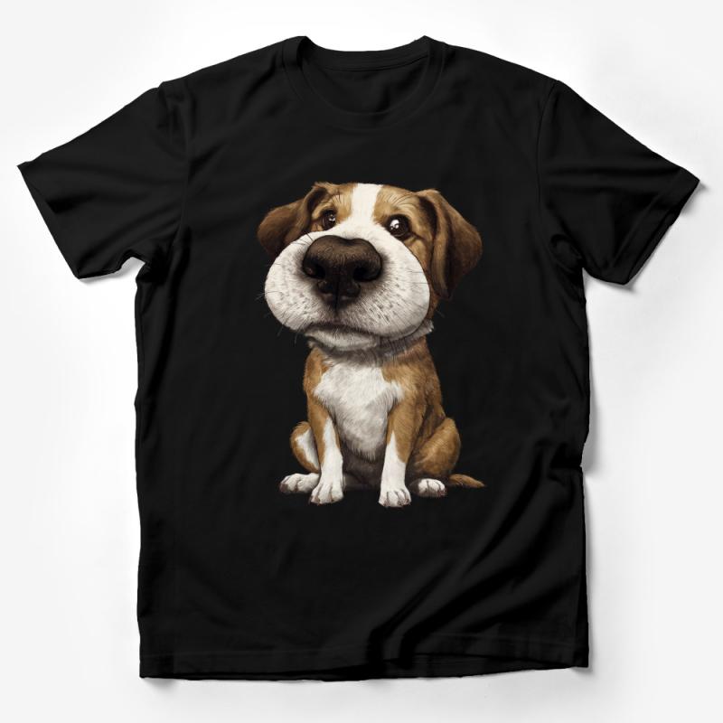 Cute Dog T-Shirt, Animal Lover Tee, Graphic Dog Illustration Shirt, Unisex Pet Themed Clothing, Gift for Dog Owners, Casual Canine Top Male T-Shirt