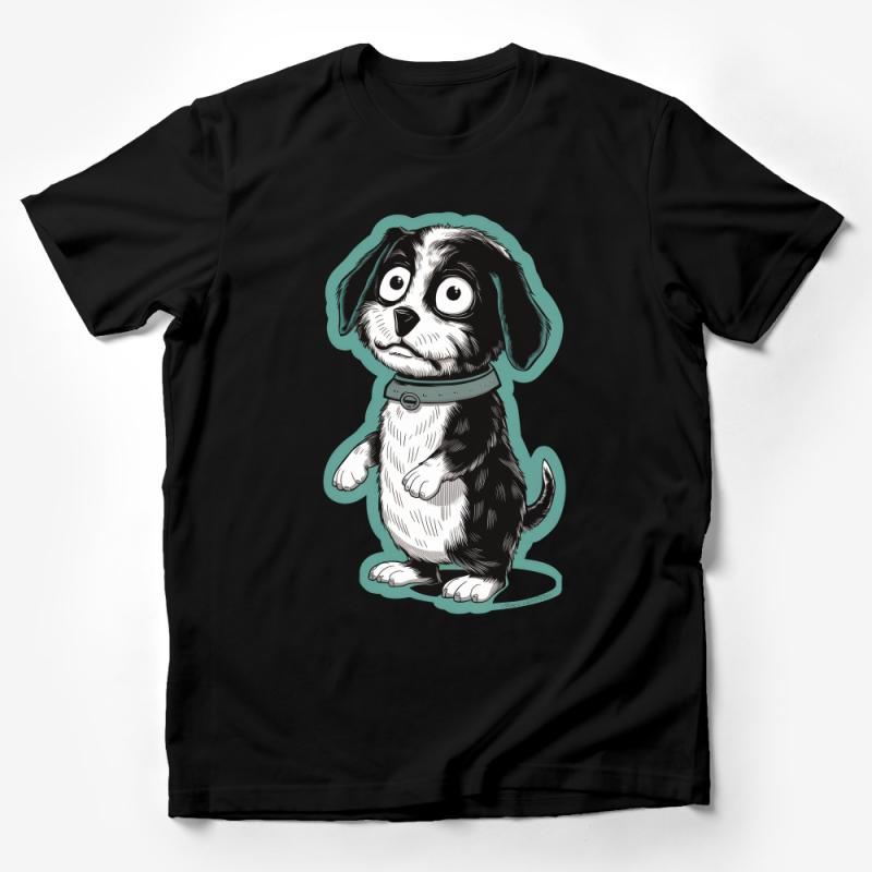 Cute Puppy Graphic Tee, Unisex Dog Lover T-Shirt, Casual Comfortable Cotton Shirt, Pet Illustration Male T-Shirt