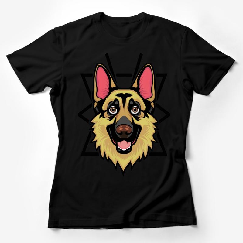 German Shepherd T-Shirt, Dog Lover Graphic Tee, Unisex Animal Print Shirt, Pet Owner Gift, Casual Canine Design Top, Trendy Doggo Apparel Female T-Shirt