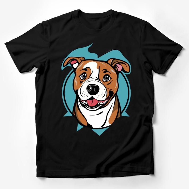 Cartoon Dog Face T-Shirt, Cute Puppy Graphic Tee, Animal Lover Casual Top, Unisex Fun Pet Shirt for All Ages, Soft Cotton Material Male T-Shirt