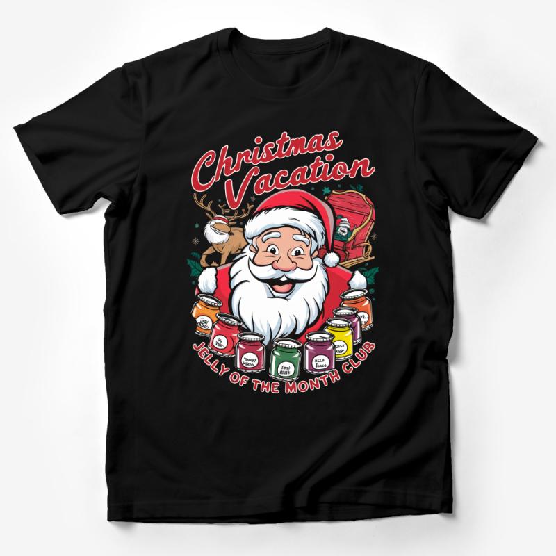 Festive Santa Christmas Vacation T-Shirt, Jelly of the Month Club Tee, Holiday Graphic Shirt for Family, Xmas Party Top Male T-Shirt