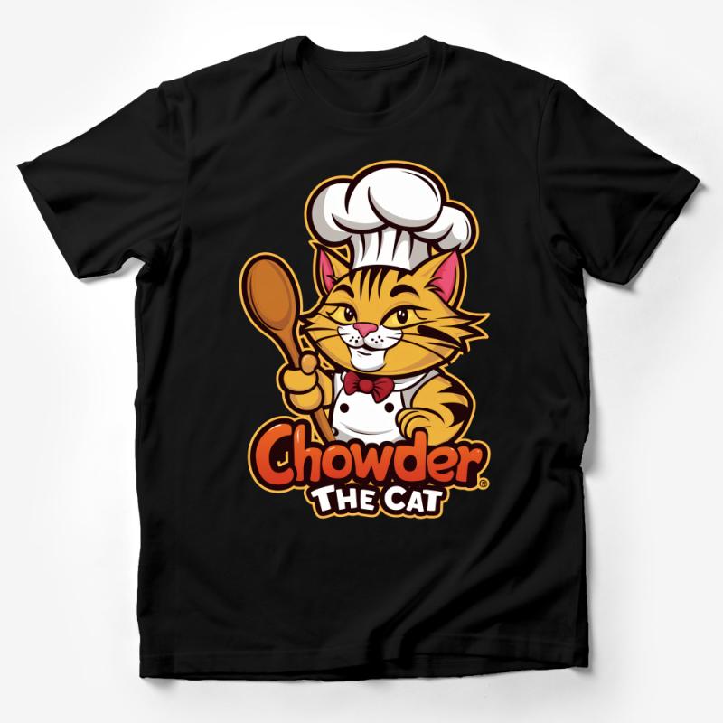 Chef Cat Cartoon Graphic Tee, Cute Cooking Cat T-Shirt, Funny Kitchen Animal Unisex Shirt, Gift for Cat Lovers Male T-Shirt