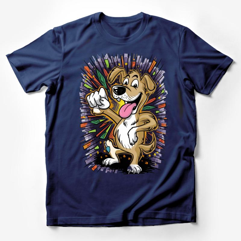 Cartoon Puppy Dog T-Shirt, Colorful Cute Dog Graphic Tee, Unisex Kids Animal Shirt, Fun Pet Lover Gift, Casual Wear Male T-Shirt