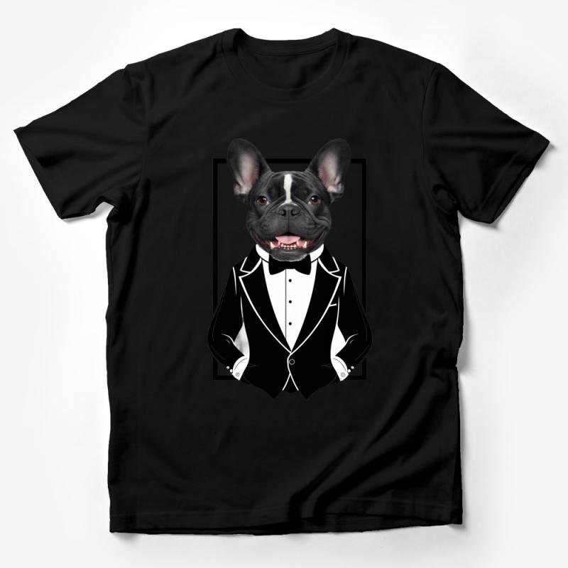 Funny Tuxedo Dog T-Shirt, Dapper Boston Terrier Tee, Animal Lover Gift, Unique Pet Graphic Shirt, Casual Canine Fashion, Unisex Top Male T-Shirt