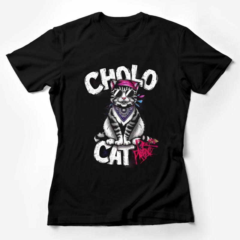 Cholo Cat T-Shirt, Cool Cat with Sunglasses, Funny Urban Streetwear, Unisex Graphic Tee, Hipster Cat Lover Gift, Unique Cat Print Shirt Female T-Shirt