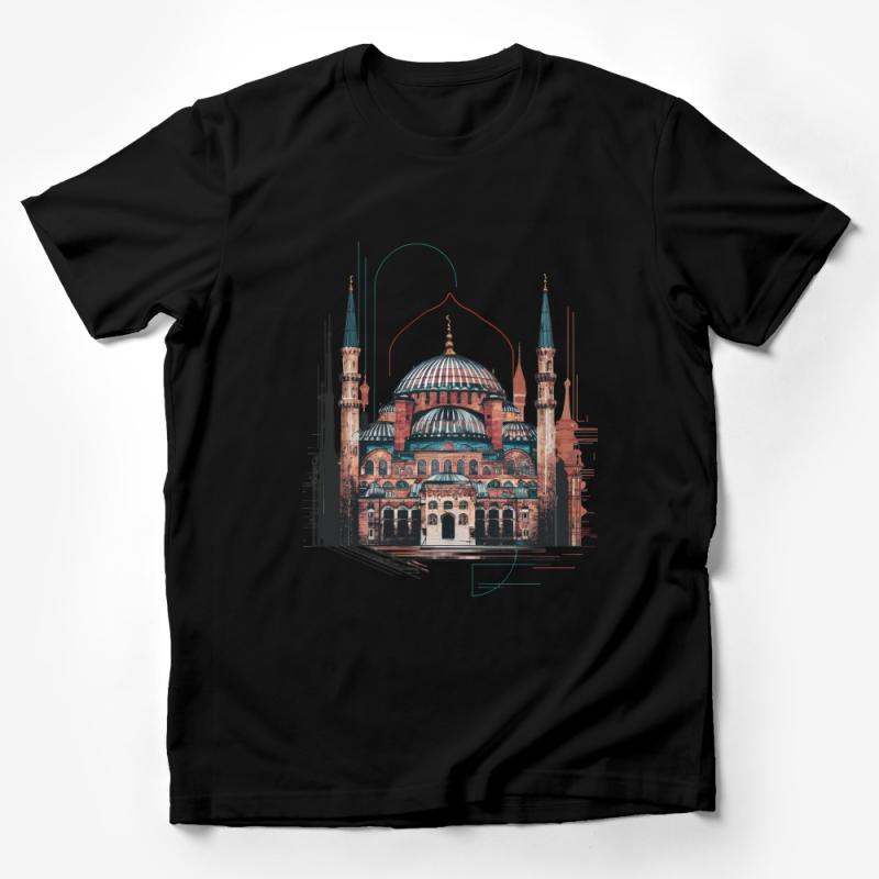 Architectural Landmark Illustration Tee, Artistic Building Graphic Shirt, Urban Sketch Style Unisex T-Shirt Male T-Shirt