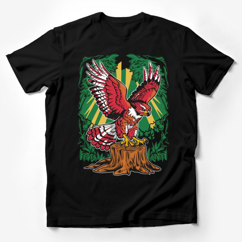 Majestic Red Eagle Graphic Tee, Nature Inspired Shirt, Unisex T-Shirt Design, Wildlife Bird Lover Gift Male T-Shirt