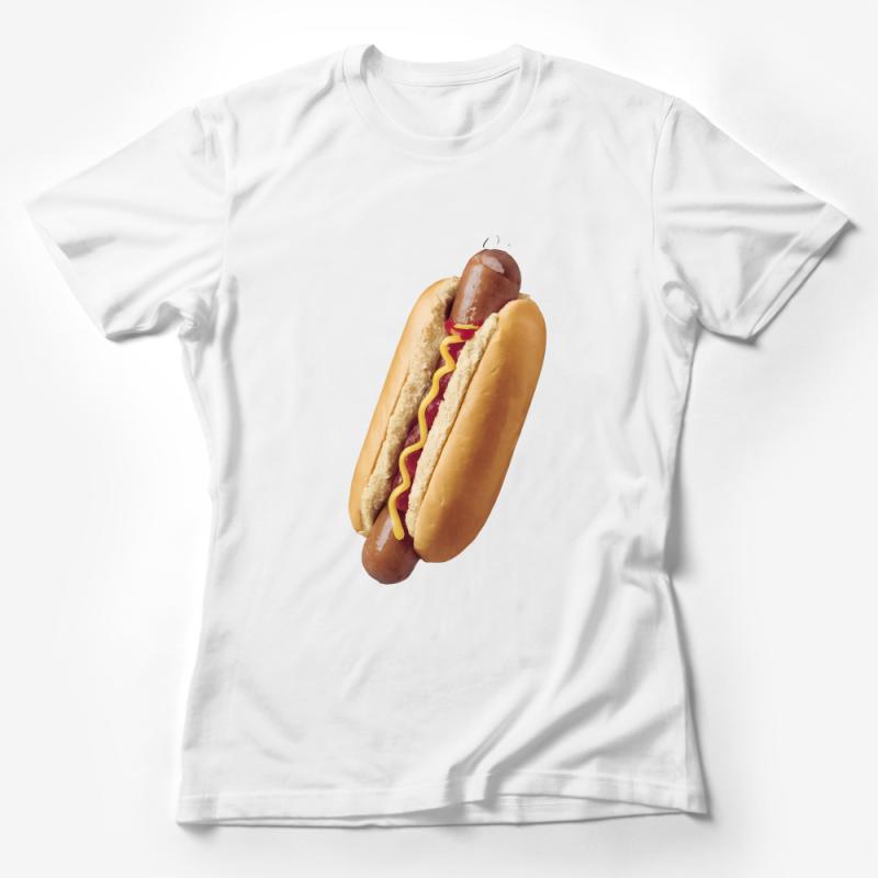 Funny Hot Dog T-Shirt, Casual Streetwear, Unisex Graphic Tee, Foodie Shirt, Summer BBQ Party Outfit Female T-Shirt