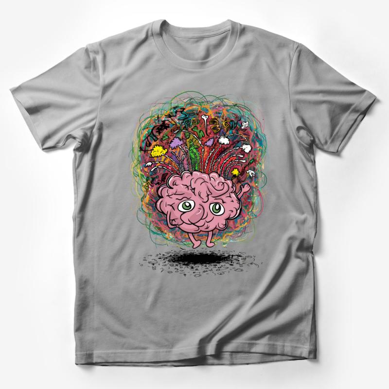 Colorful Brain Art T-Shirt, Abstract Mindful Design, Creative Thinking Tee, Artist Gift, Unisex Graphic Shirt, Unique Brain Print Top Male T-Shirt