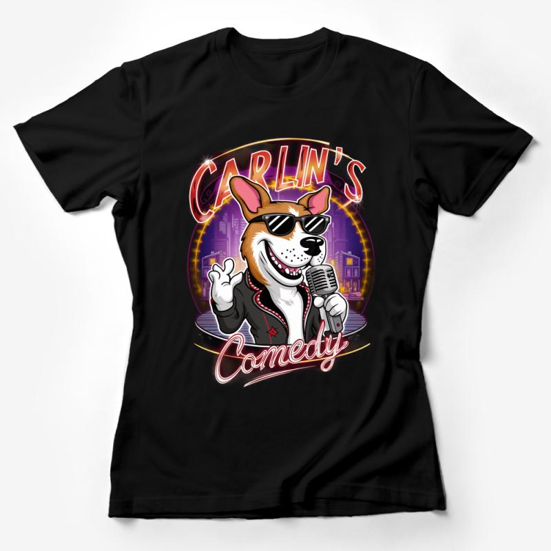 Cool Dog Comedian Graphic Tee, Funny Stand-Up Comedy T-Shirt, Unisex Casual Streetwear, Pet Lover Gift Idea Female T-Shirt