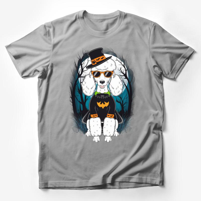 Cool Poodle Halloween T-Shirt, Spooky Dog With Sunglasses, Funny Halloween Costume Tee, Pet Lovers Gift, Unique Graphic Unisex Shirt Male T-Shirt